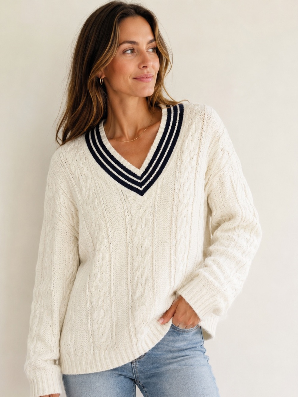 Ralph Lauren Cable Knit Cricket Sweater Women’s M NWOT